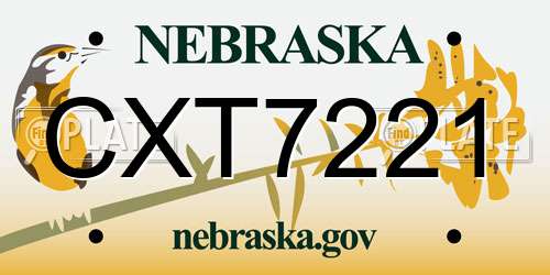 CXT7221 Nebraska License Plate