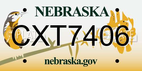 CXT7406 Nebraska License Plate