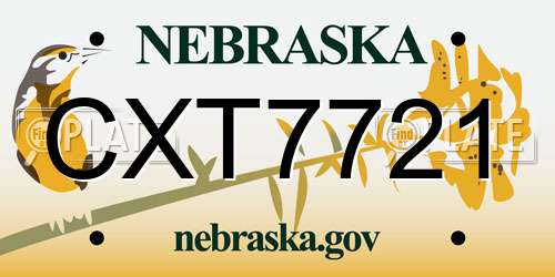 CXT7721 Nebraska License Plate