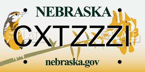 CXTZZZI Nebraska License Plate