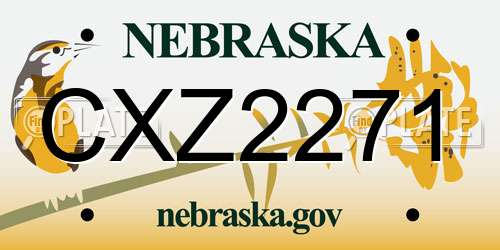 CXZ2271 Nebraska License Plate