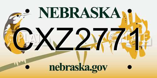 CXZ2771 Nebraska License Plate