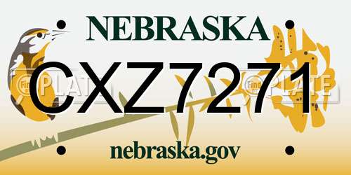 CXZ7271 Nebraska License Plate