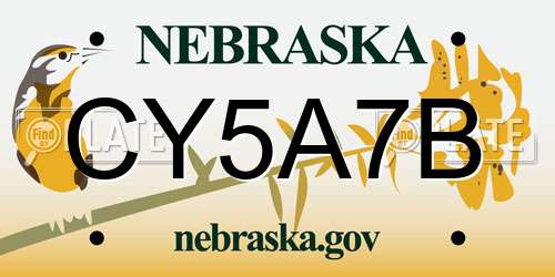 CY5A7B Nebraska License Plate