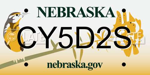 CY5D2S Nebraska License Plate