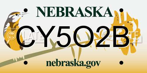 CY5O2B Nebraska License Plate