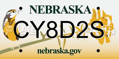 CY8D2S Nebraska License Plate