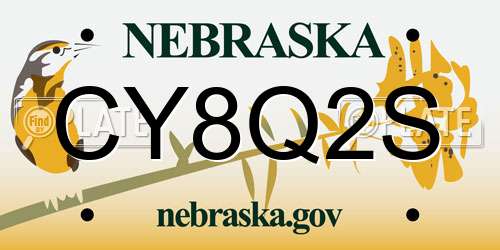 CY8Q2S Nebraska License Plate