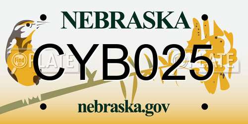 CYB025 Nebraska License Plate