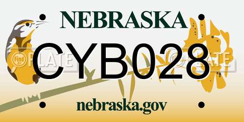 CYB028 Nebraska License Plate