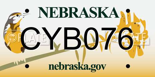 CYB076 Nebraska License Plate