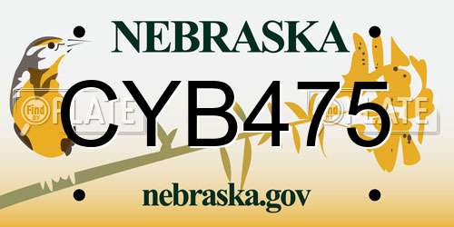 CYB475 Nebraska License Plate