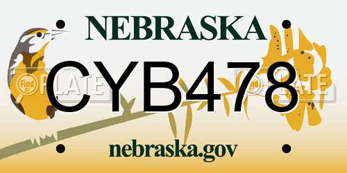 CYB478 Nebraska License Plate