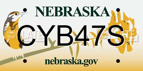 CYB47S Nebraska License Plate