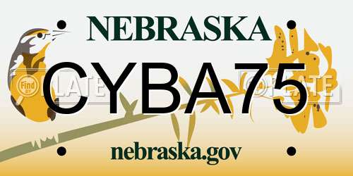 CYBA75 Nebraska License Plate