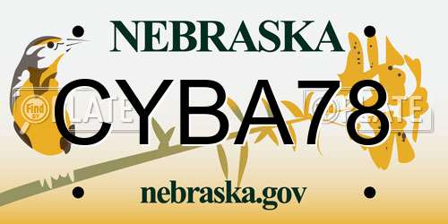 CYBA78 Nebraska License Plate