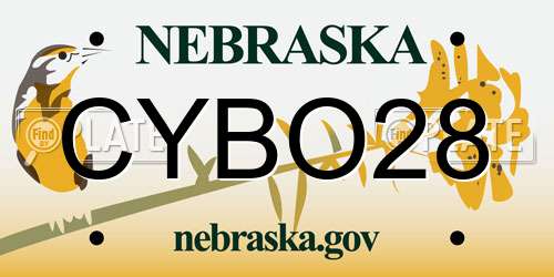 CYBO28 Nebraska License Plate