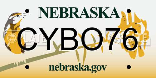 CYBO76 Nebraska License Plate
