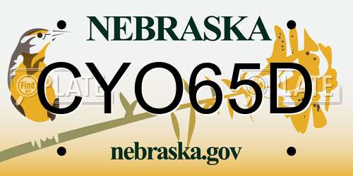 CYO65D Nebraska License Plate