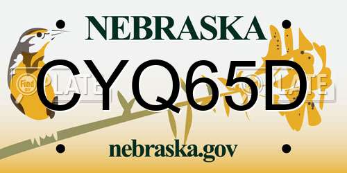 CYQ65D Nebraska License Plate