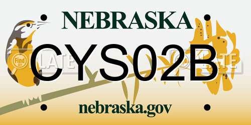 CYS02B Nebraska License Plate