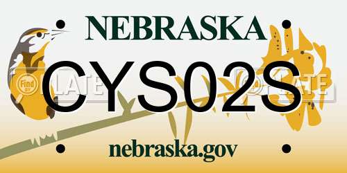 CYS02S Nebraska License Plate