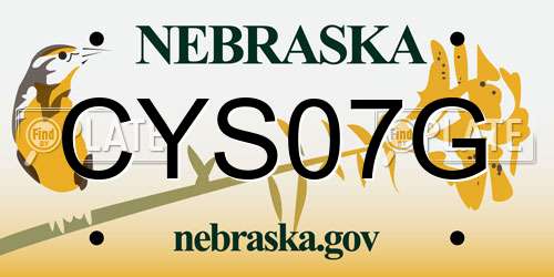 CYS07G Nebraska License Plate
