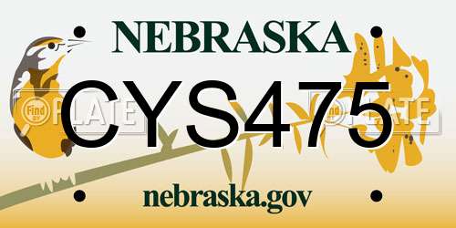 CYS475 Nebraska License Plate