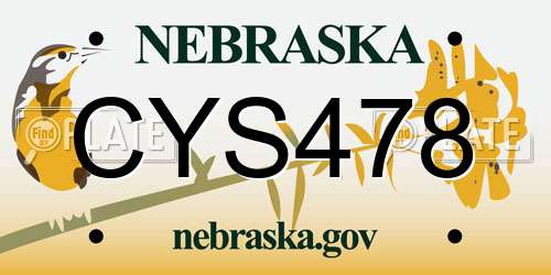 CYS478 Nebraska License Plate