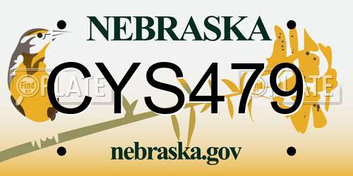 CYS479 Nebraska License Plate