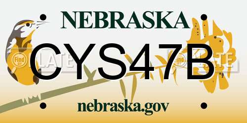 CYS47B Nebraska License Plate