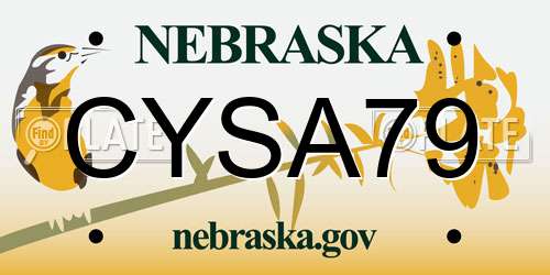 CYSA79 Nebraska License Plate