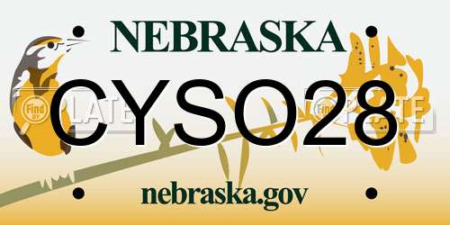 CYSO28 Nebraska License Plate