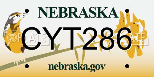 CYT286 Nebraska License Plate