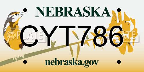 CYT786 Nebraska License Plate