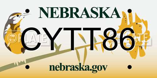 CYTT86 Nebraska License Plate