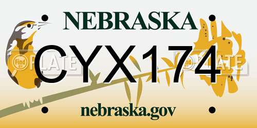 CYX174 Nebraska License Plate