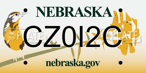 CZ0I2C Nebraska License Plate
