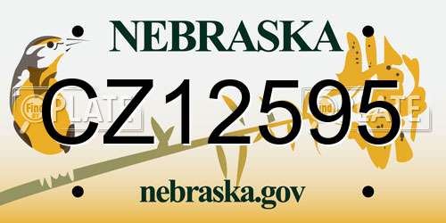 CZ12595 Nebraska License Plate