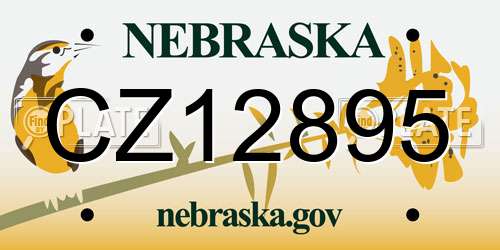 CZ12895 Nebraska License Plate