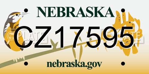 CZ17595 Nebraska License Plate