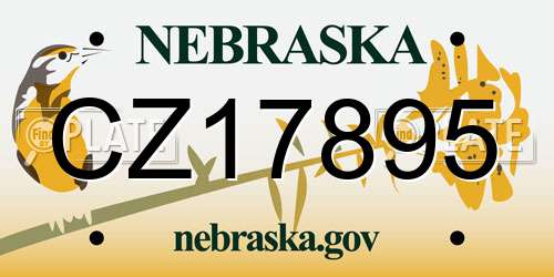 CZ17895 Nebraska License Plate
