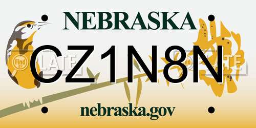 CZ1N8N Nebraska License Plate