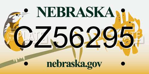 CZ56295 Nebraska License Plate