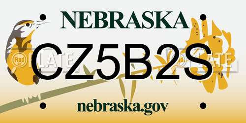 CZ5B2S Nebraska License Plate