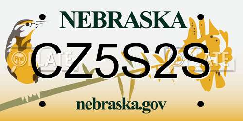CZ5S2S Nebraska License Plate