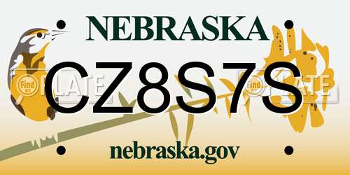 CZ8S7S Nebraska License Plate