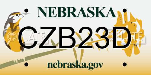 CZB23D Nebraska License Plate