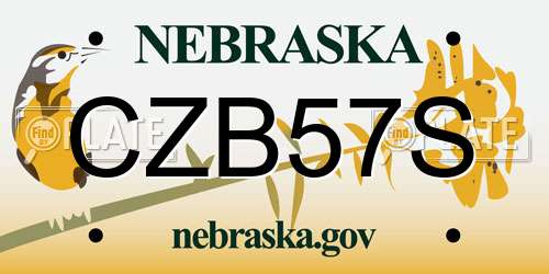 CZB57S Nebraska License Plate