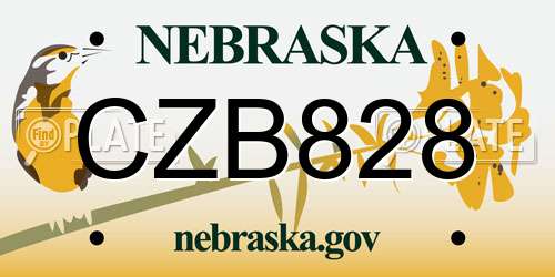 CZB828 Nebraska License Plate